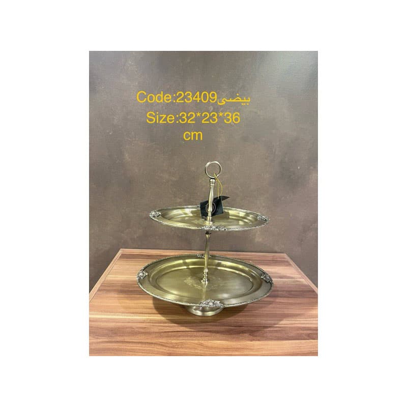 شیرینی خوری برنجی دو طبقه 23409