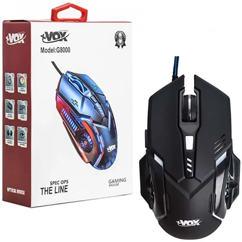 موس گیمینگ RGB دار سیمی X-VOX مدل G8000 | حرفه ای و ارگونومیک