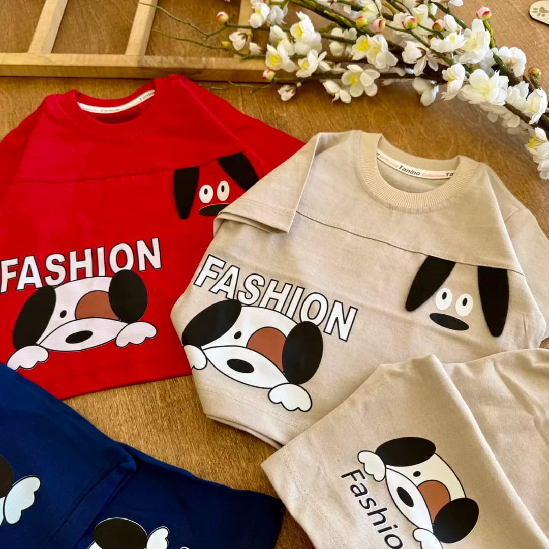 تیشرت شلوارک سگ گوش دار Fashion سایز 35 تا 45 کد 6453 — تصویر ۳