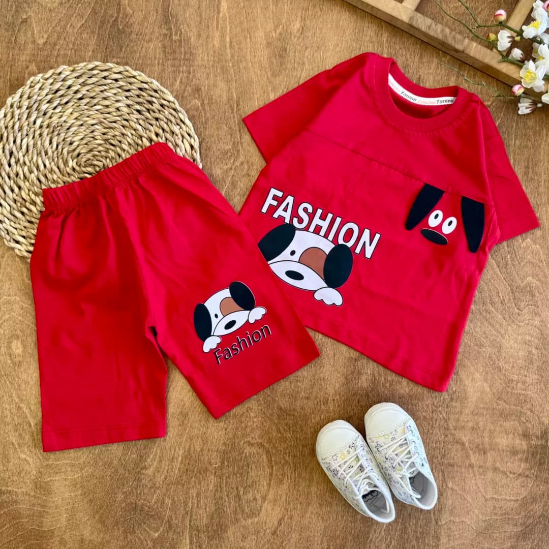 تیشرت شلوارک سگ گوش دار Fashion سایز 35 تا 45 کد 6453 — تصویر ۴