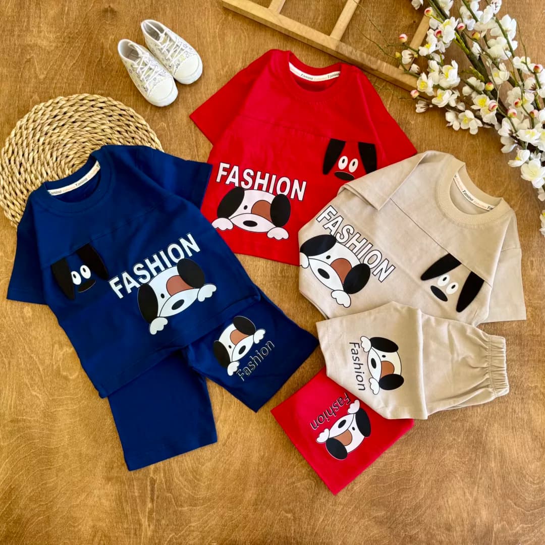 تیشرت شلوارک سگ گوش دار Fashion سایز 35 تا 45 کد 6453 — تصویر ۲