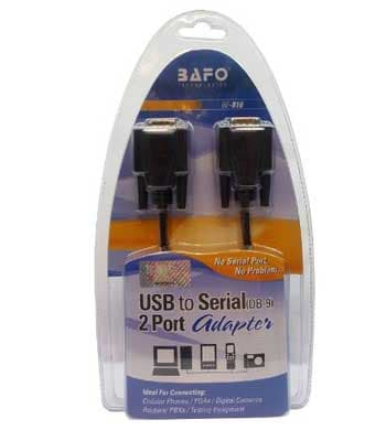 تبدیل USB به سریال ( کام یا R232) برند Bafo مدل BF-816 با 2 پورت خروجی