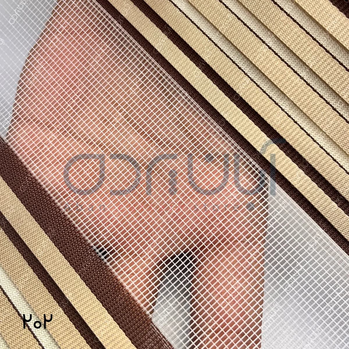 پرده زبرا پلیسه رنگ نسکافه ای و قهوه ای — تصویر ۴