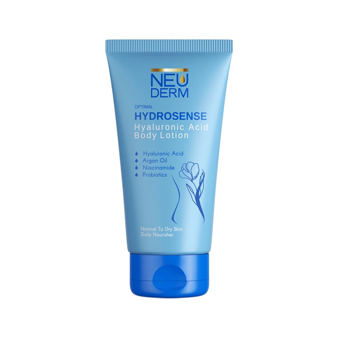 لوسیون بدن هیالورونیک اسید نئودرم Hyaloronic Acid پوست نرمال تا خشک حجم ۱۵۰ میل