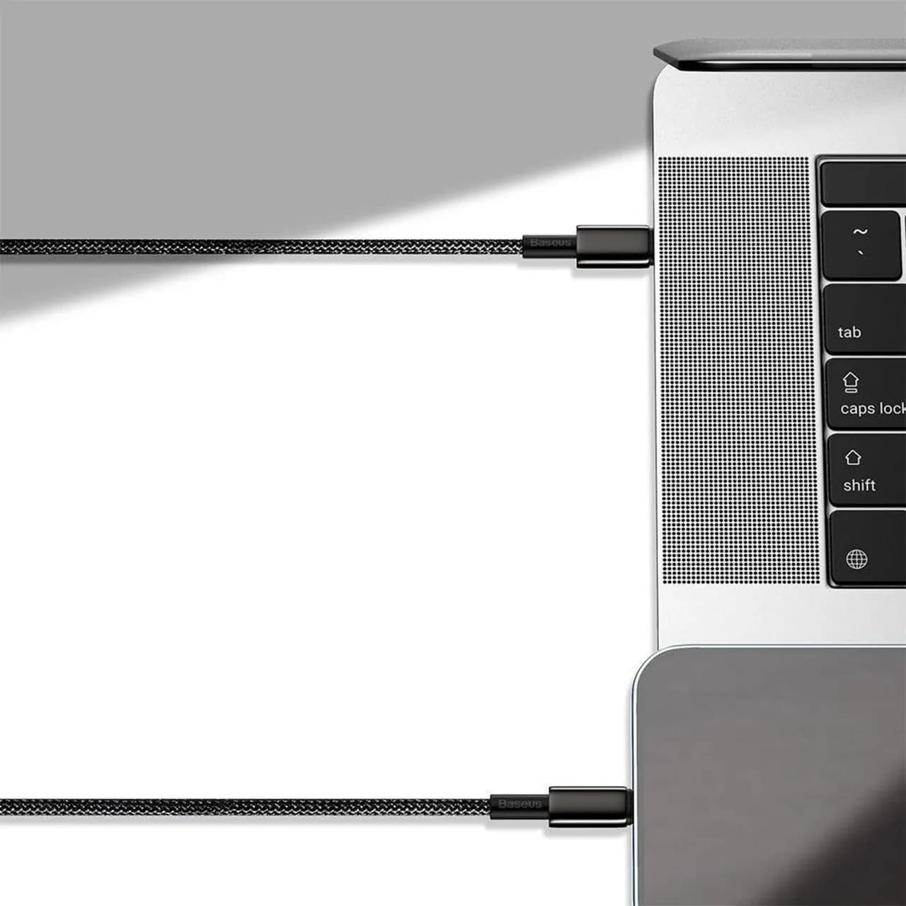 کابل تبدیل تایپ سی به تایپ سی بیسوس مدل CATWJ طول 1 متر توان 100 وات — تصویر ۳