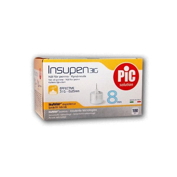سر سوزن انسولین پیک 8 میل 100 عددی Pic Solution Insulin Pen Needle