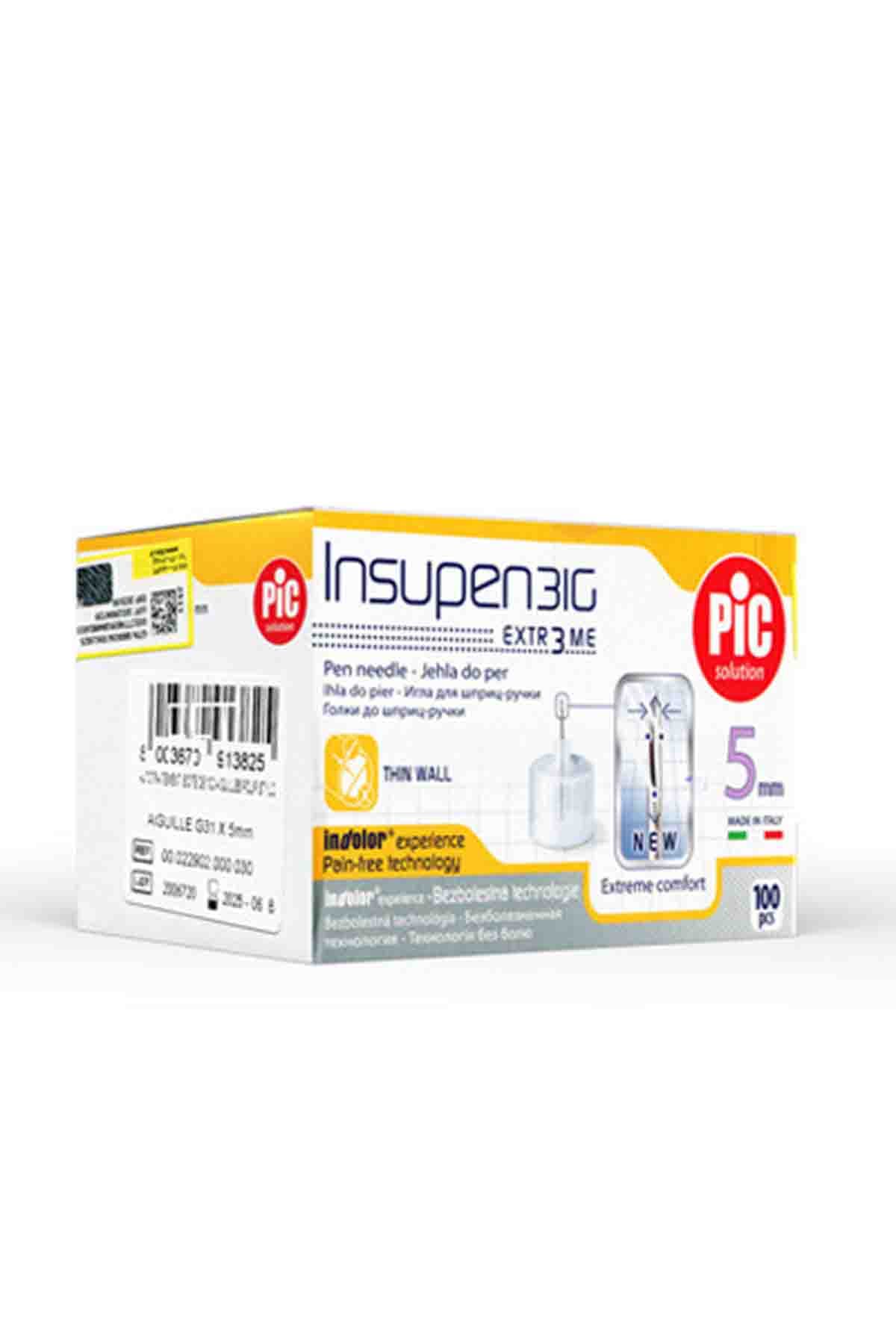 سر سوزن انسولین پیک 5 میل 100 عددی Pic Solution Insulin Pen Needle