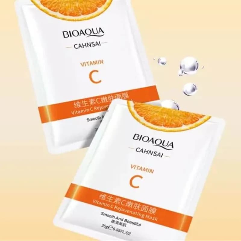 ماسک ورقه ای صورت مدل ویتامین C کاهنسای بیوآکوا Bioaqua — تصویر ۳