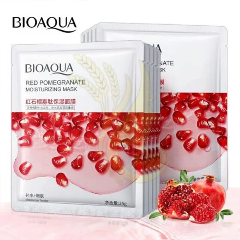 ماسک ورقه ای صورت مدل انار قرمز بیوآکوا Bioaqua — تصویر ۲