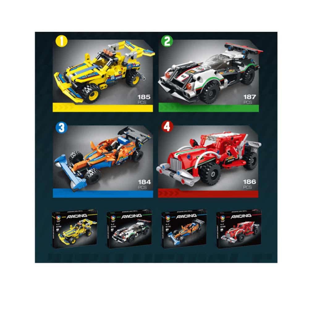 ست لگو ماشین مسابقه ای racing Q- version car (۴مدل )