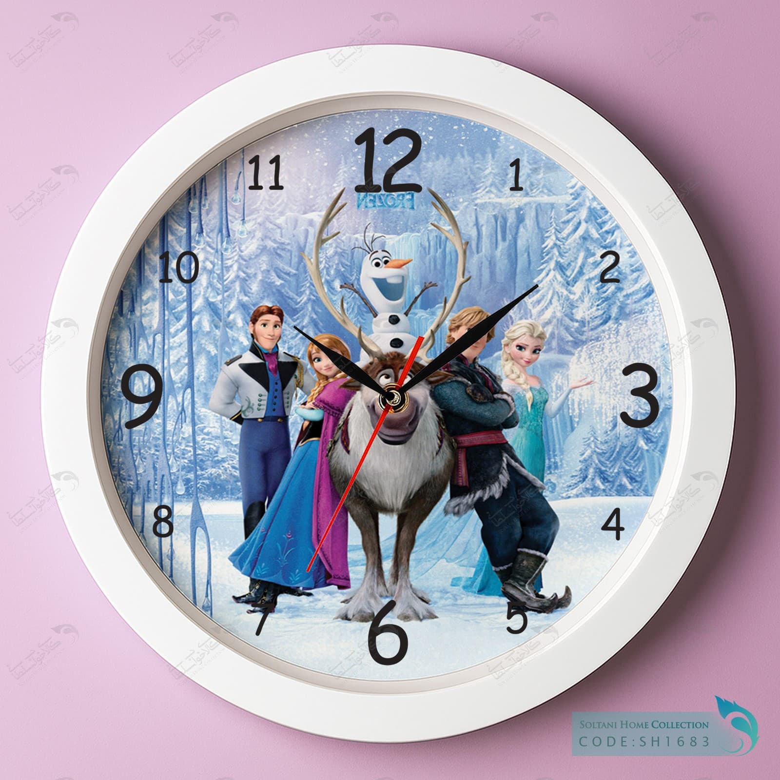 ساعت دیواری دخترانه طرح فروزن کد SH1683