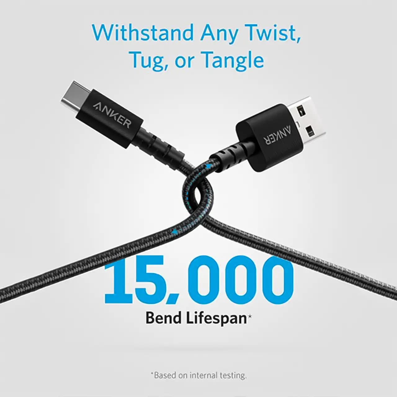 کابل تبدیل USB به تایپ سی انکر مدل A8023 طول 1.8 متر — تصویر ۲