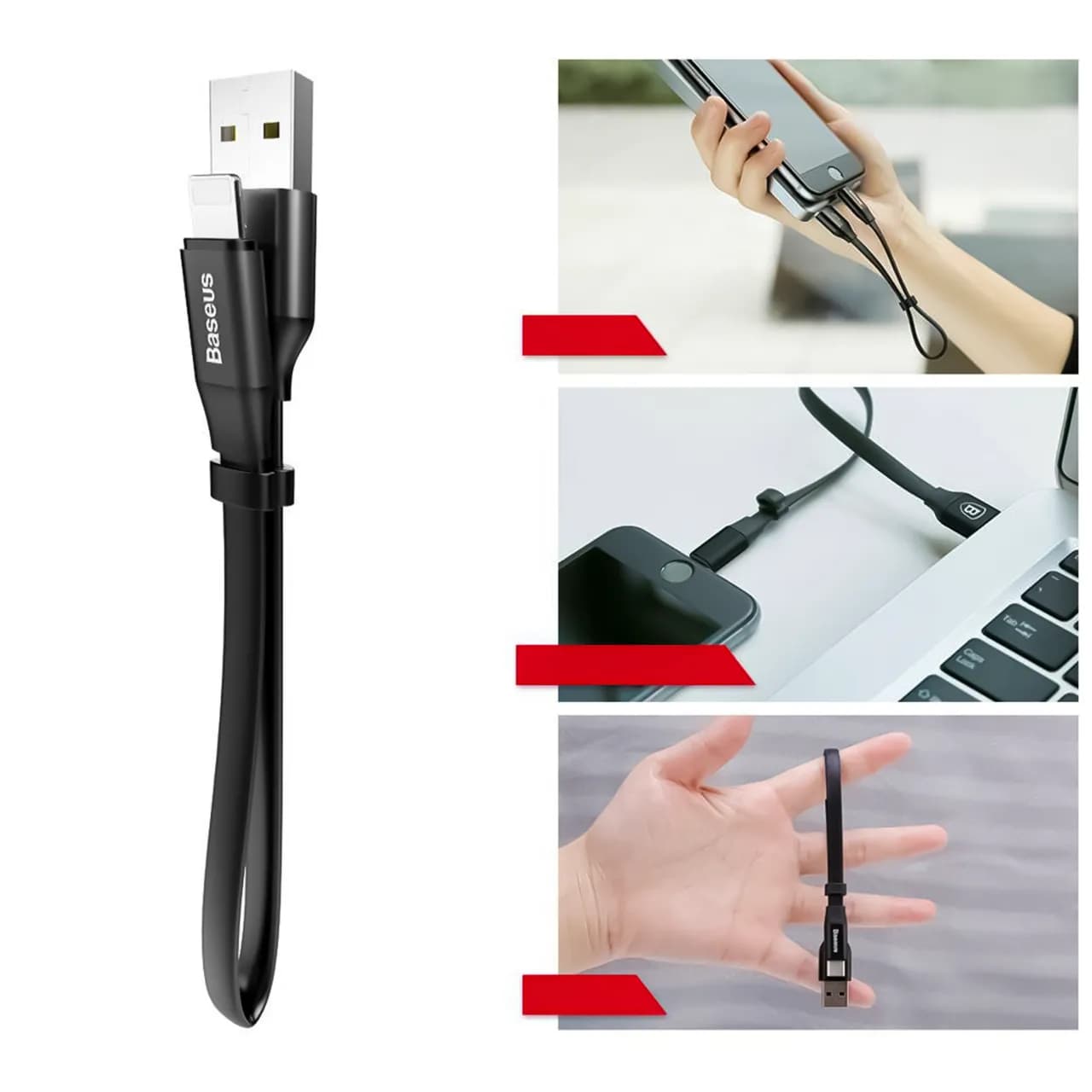 کابل تبدیل USB به لایتنینگ بیسوس مدل CALMBJ-B01 طول 23 سانتی متر — تصویر ۹
