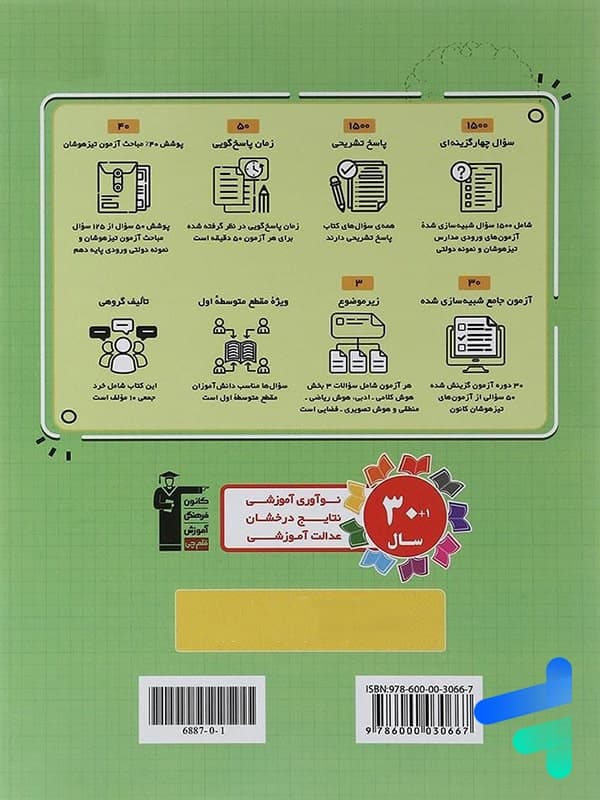 1500 سوال تیزهوشان استعداد تحلیلی نهم قلم چی — تصویر ۳