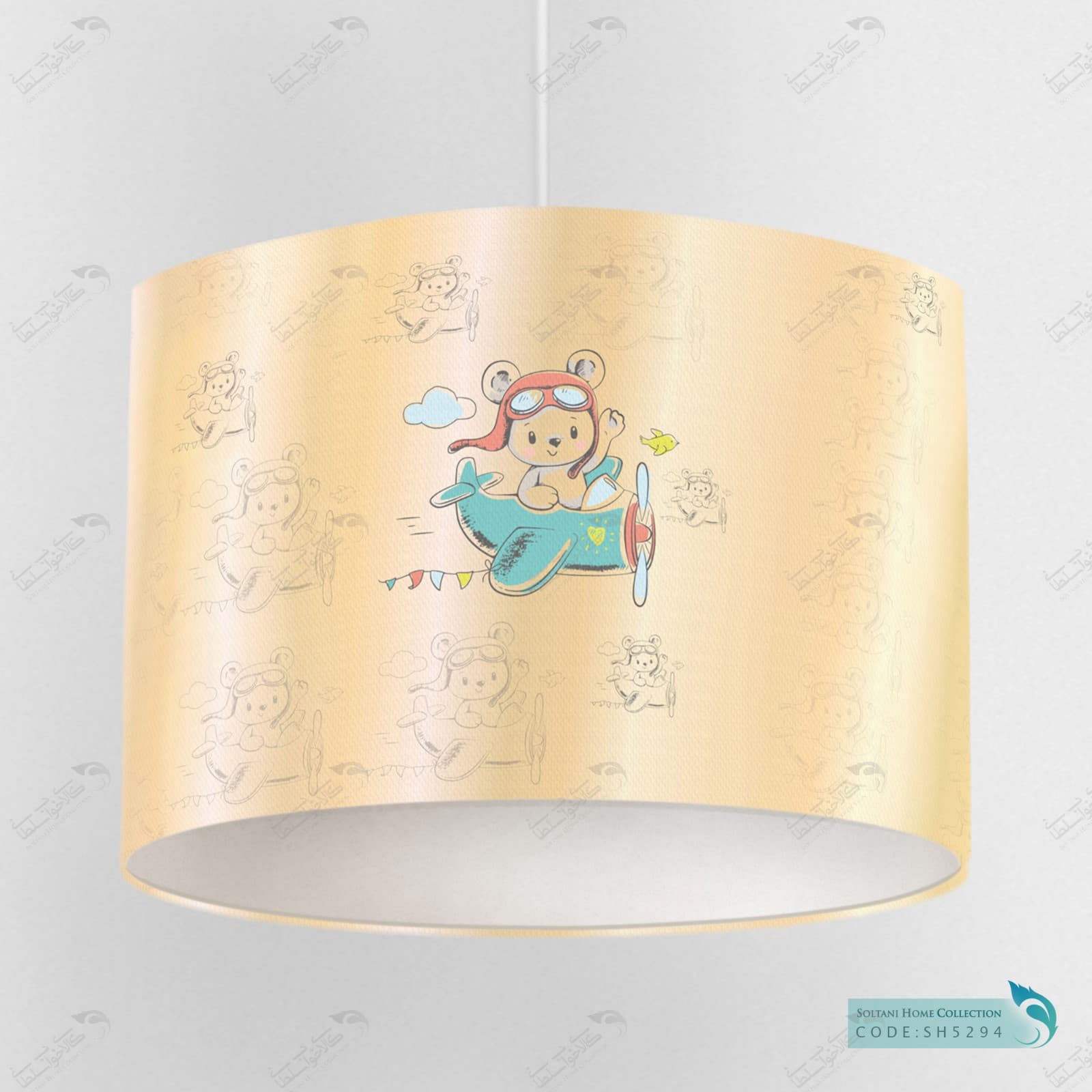 لوستر اتاق کودک پسرانه طرح خرس خلبان کد SH5294 — تصویر ۲