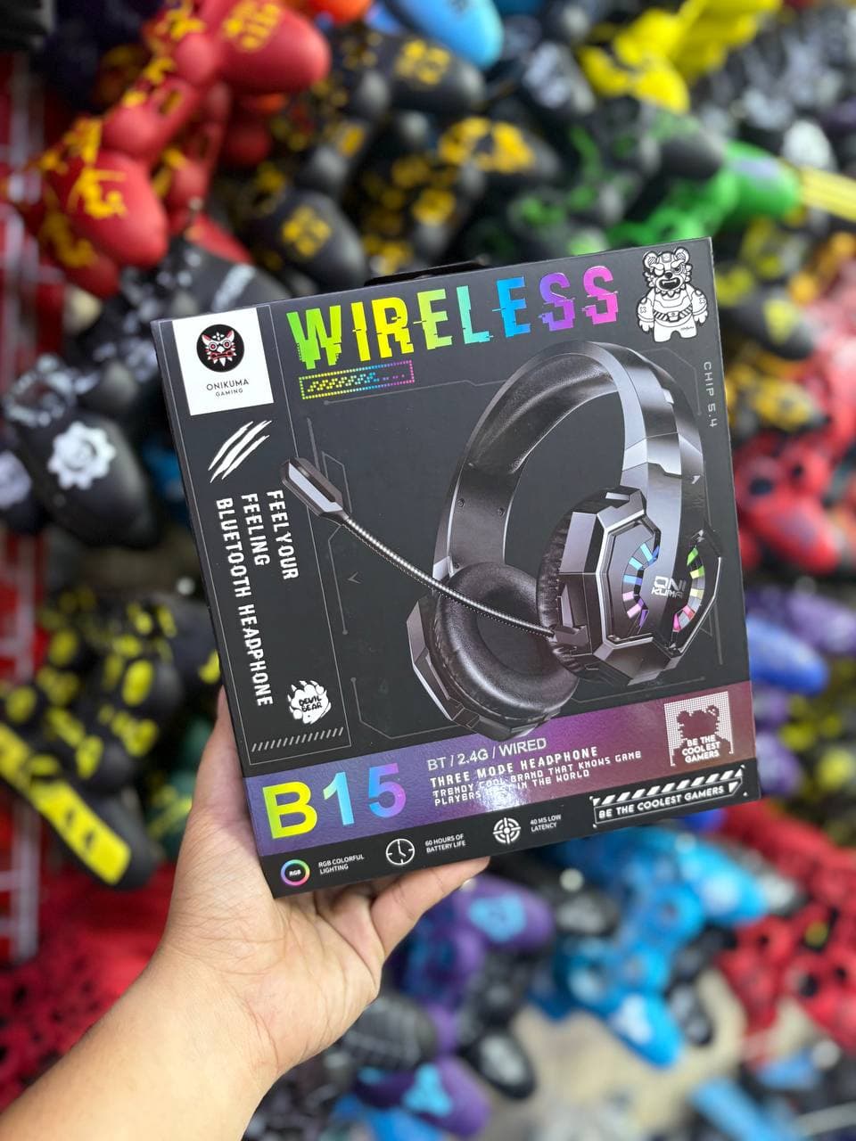 هدست گیمینگ فول RGB اونیکوما onikuma B15 بی سیم
