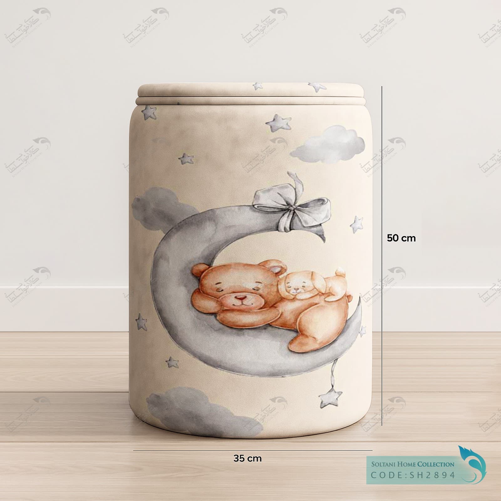 باکس وسایل درب دار طرح خرس مهتابی کد SH2894 — تصویر ۲