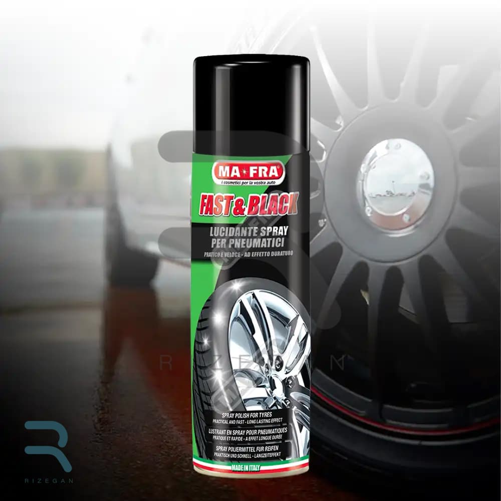 اسپری براق کننده لاستیک مفرا Mafra Fast & Black 500ml — تصویر ۲