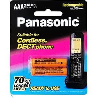 باتری تلفن بی سیم پاناسونیک AAA2 Ni-MH 550 mAh دو عددی