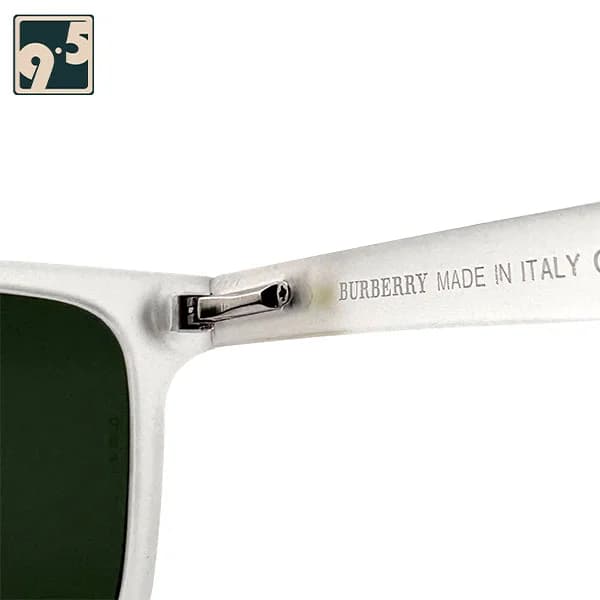 عینک آفتابی مردانه مات سفید یخی عدسی سبز Burberry 9829 — تصویر ۵