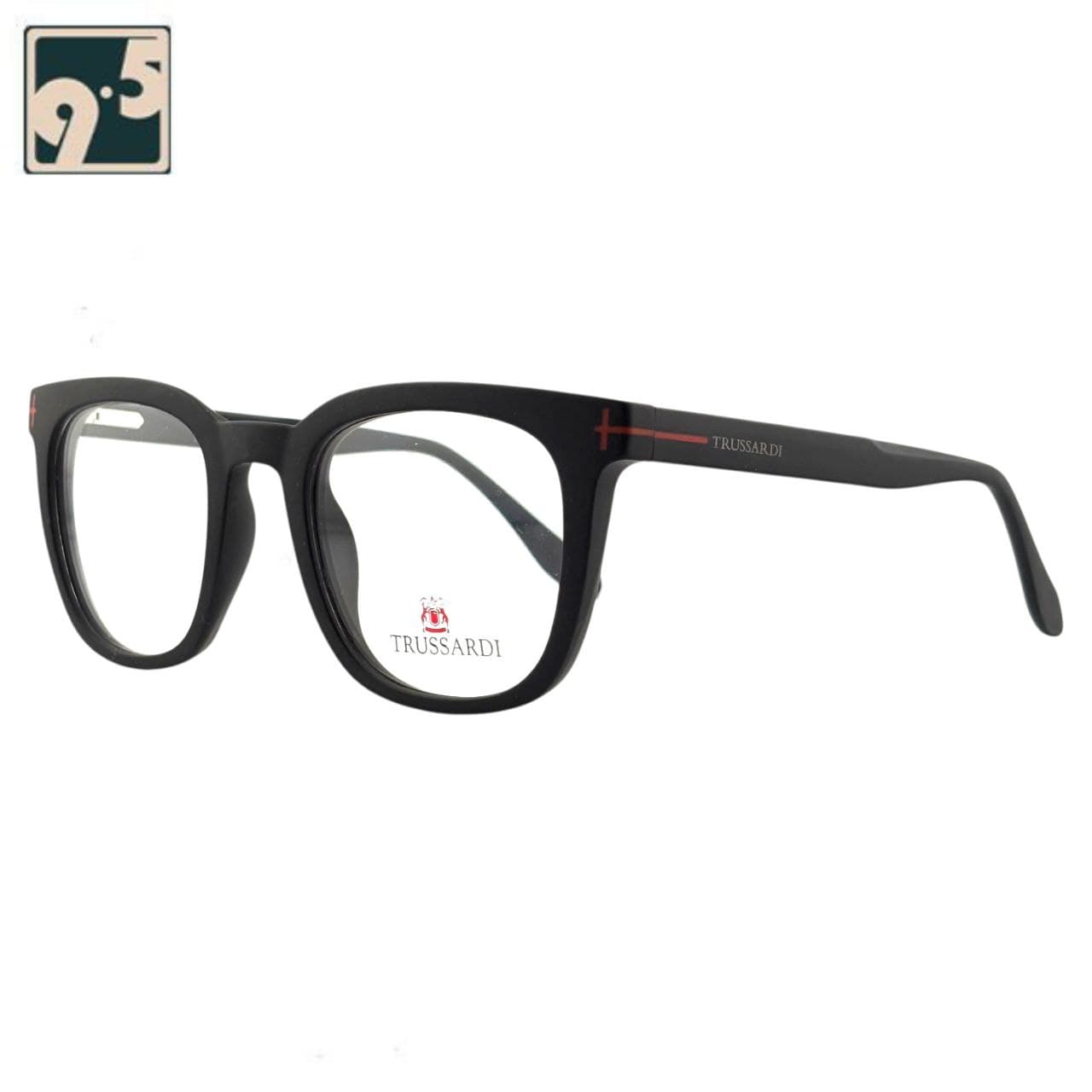 عینک طبی مربعی مشکی مات TRUSSARDI MR04-07 — تصویر ۲