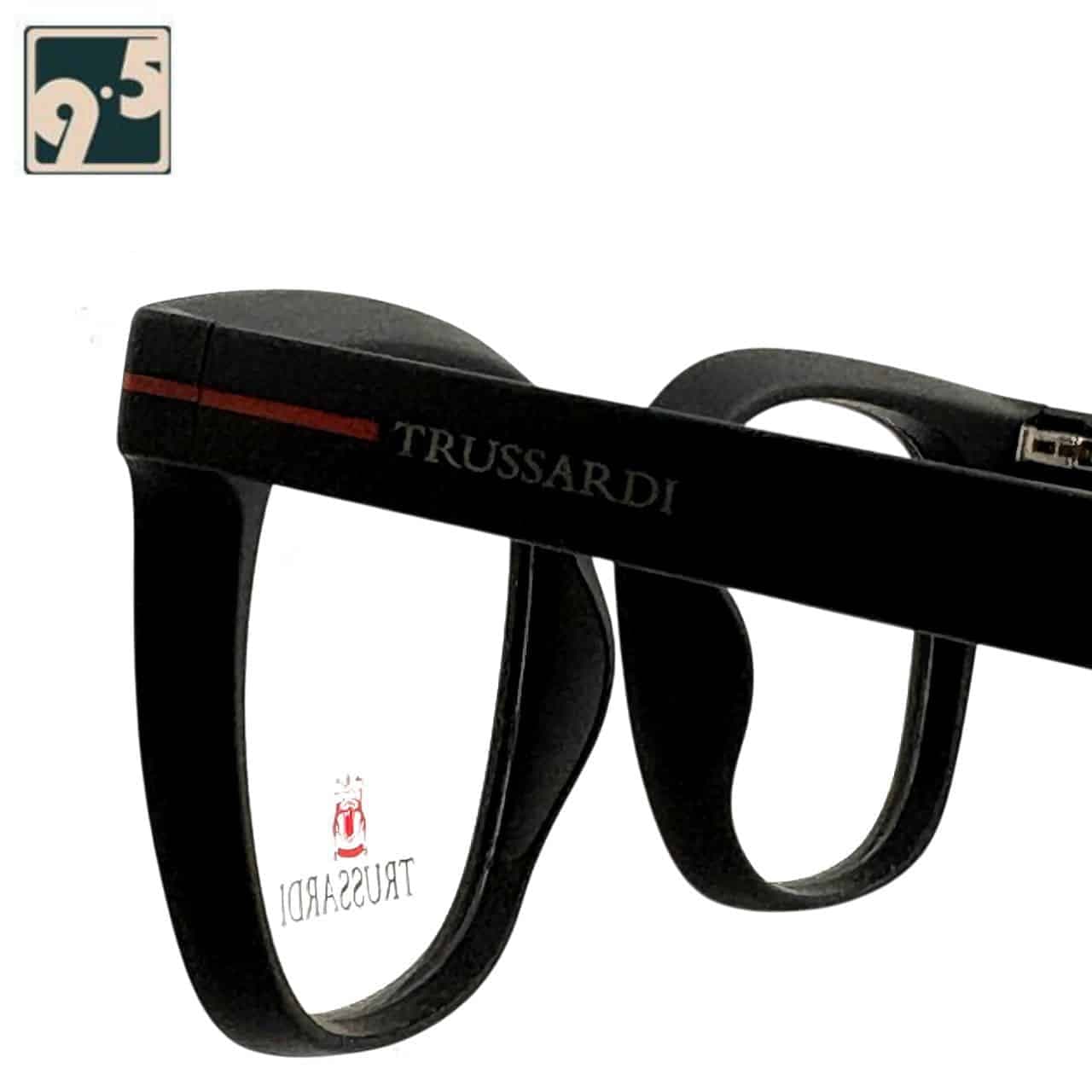 عینک طبی مربعی مشکی مات TRUSSARDI MR04-07 — تصویر ۵