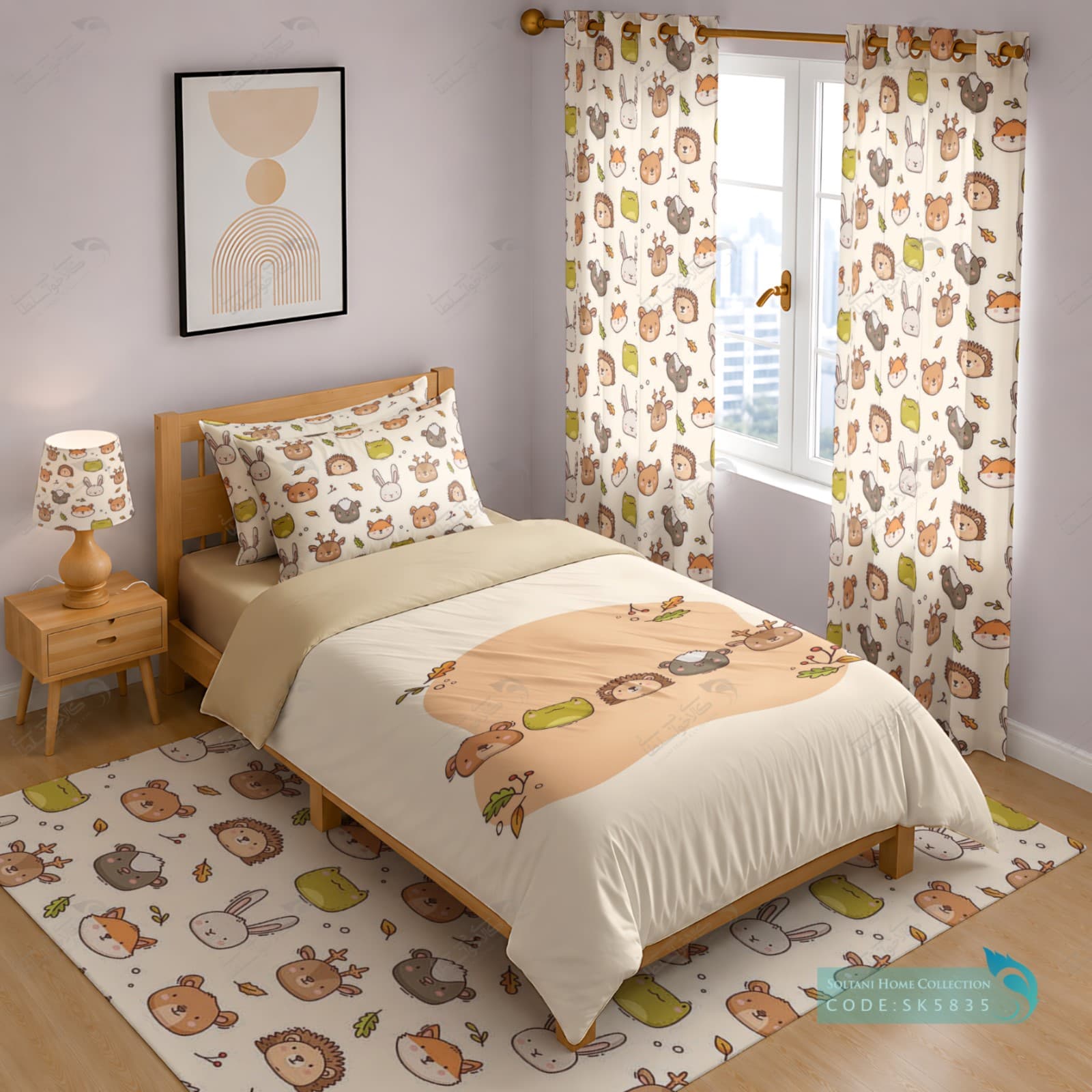 روتختی پسرانه طرح حیوانات همراه با ست کامل کد SK5835