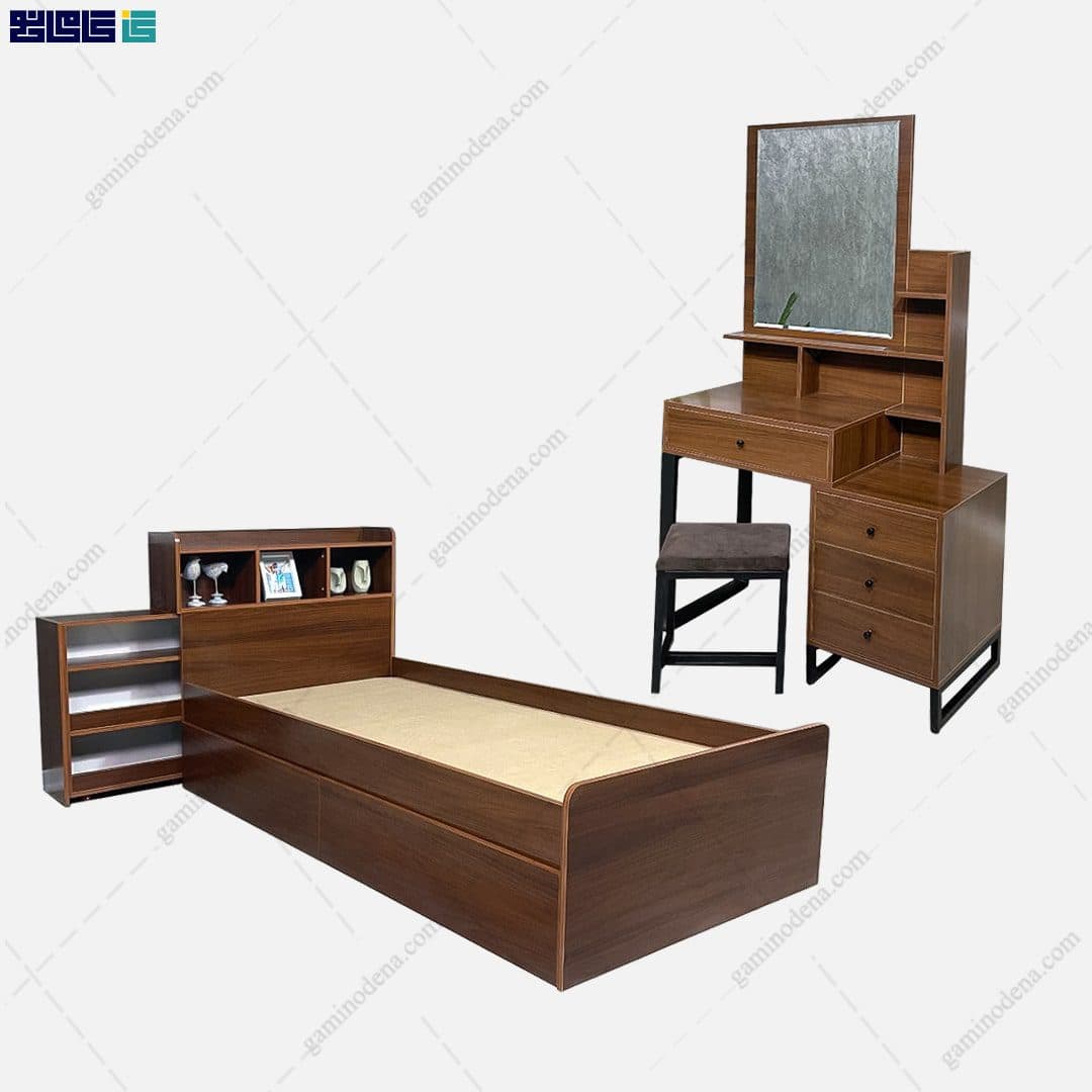 سرویس خواب یک نفره ام دی اف طلا