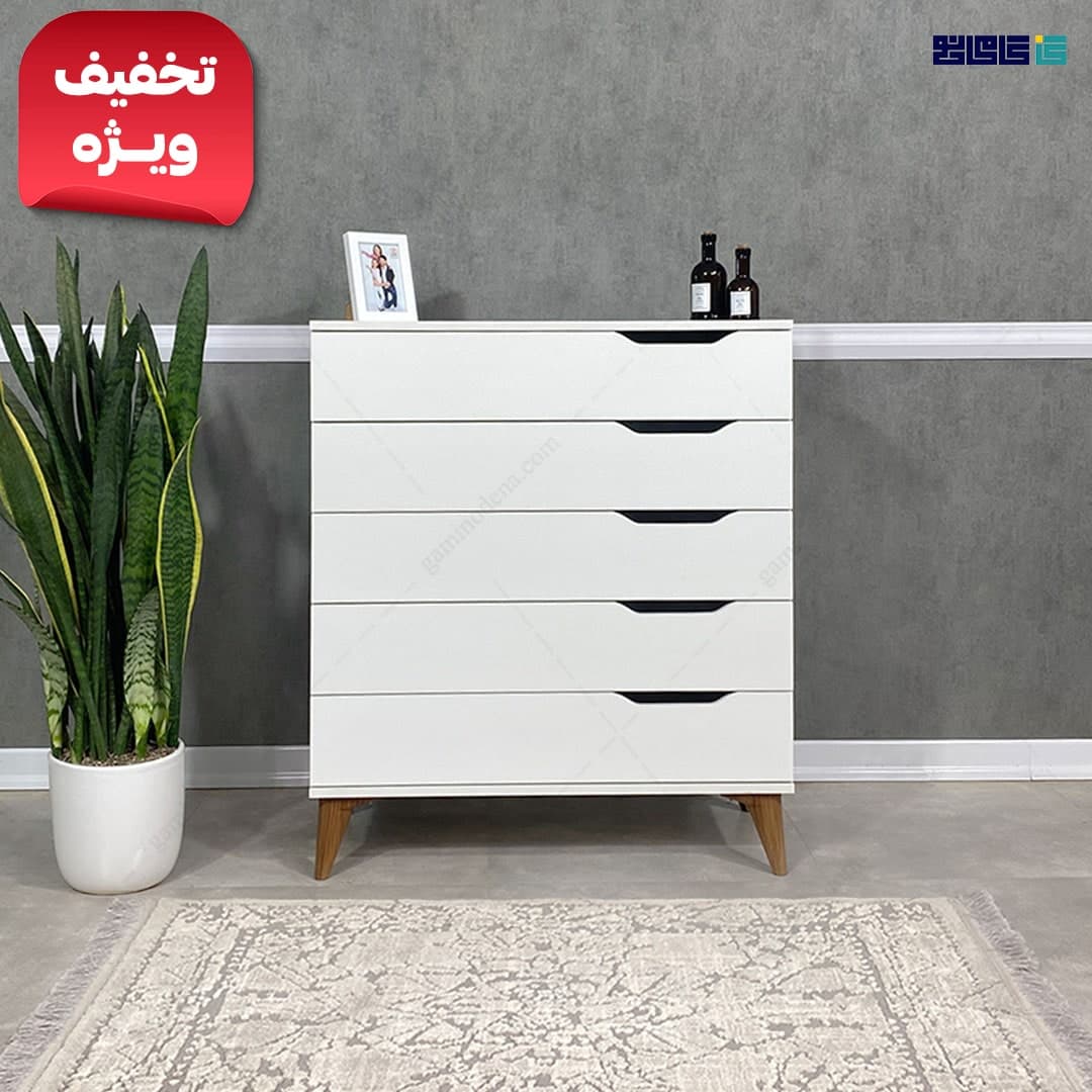 دراور 5 کشو فرنیا سفید