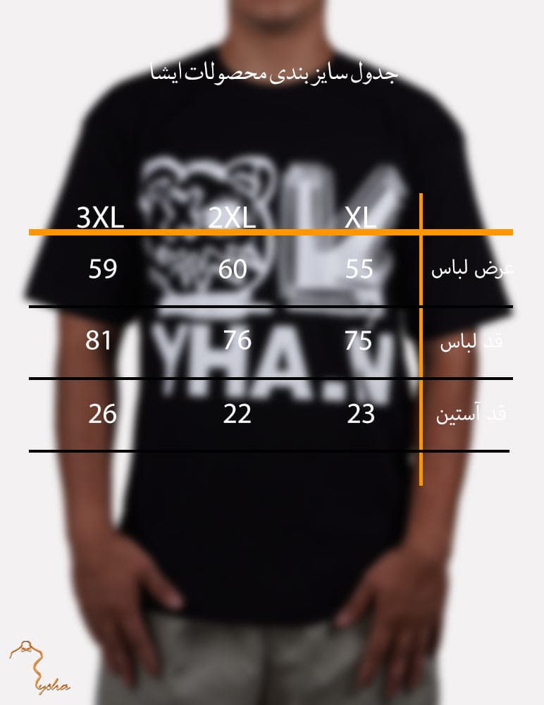 تیشرت مشکی پشت طرح دار YHA — تصویر ۵