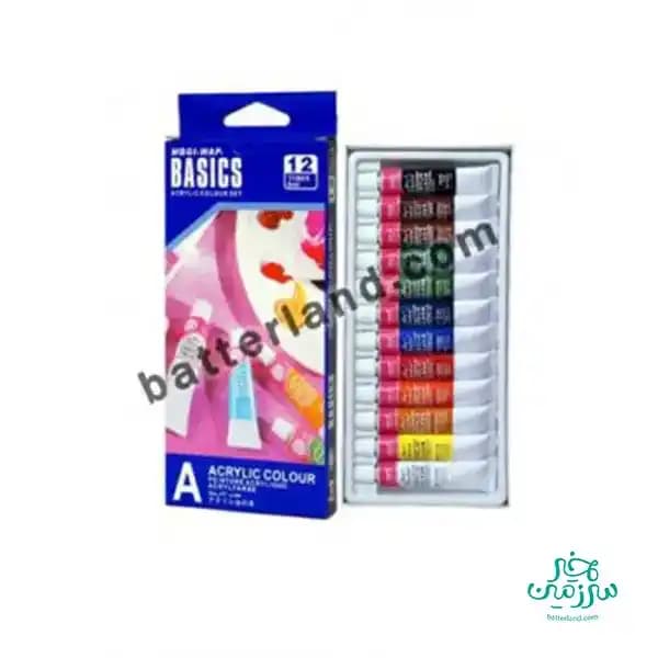 رنگ اکریلیک 12 رنگ بیسیک