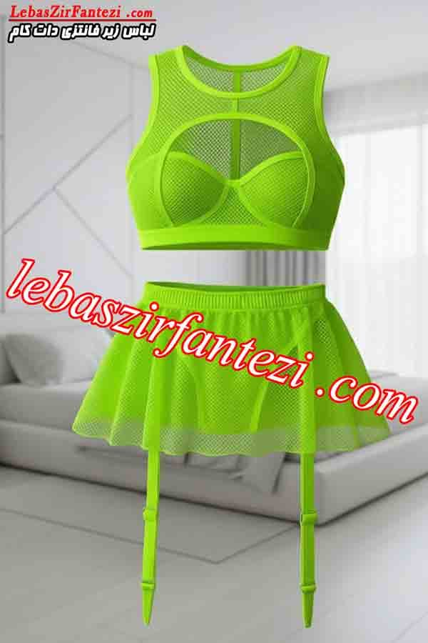 کراپ دامن زنبوری | ست دامنی زنبوری | ست فانتزی توری زنبوری