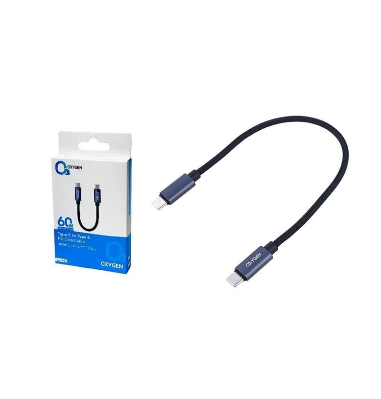کابل کوتاه تایپ سی به تایپ سی OXYGEN LX-37 60W