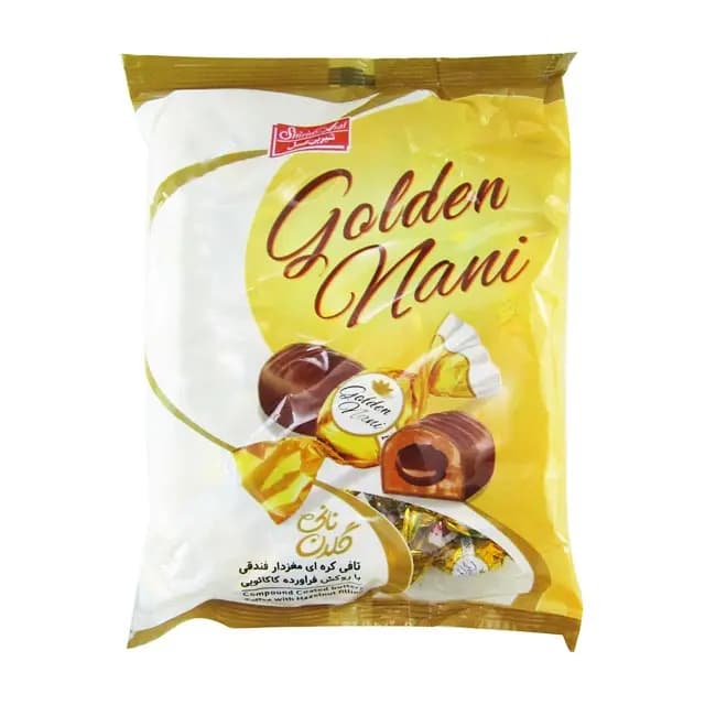 تافی کره ای روکش دار با مغز فندق گلدن نانی شیرین عسل – 400 گرم
