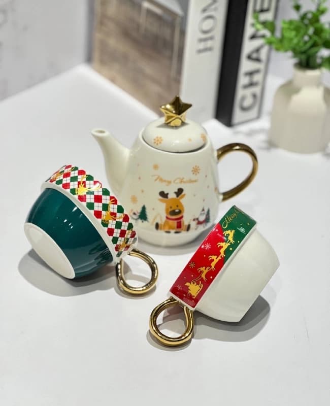 ست چایخوری 4 پارچه کریسمسی کد KIT-1230 — تصویر ۲