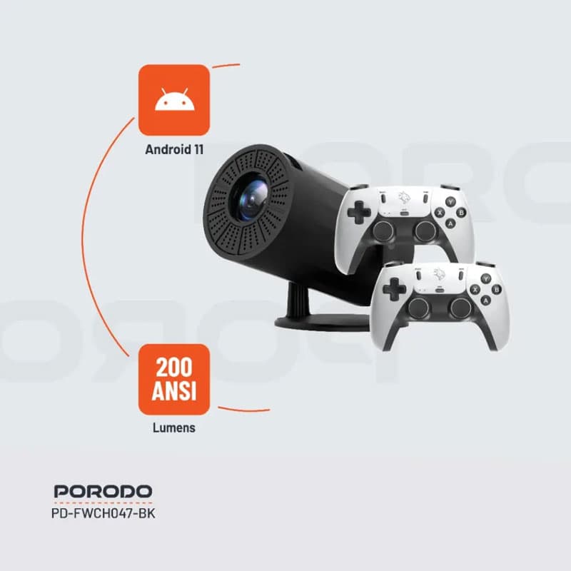 ویدیو پروژکتور با قابلیت کنسول بازی بهمراه گیم پد پرودو Porodo Gaming PDX639 Gaming Projector — تصویر ۸