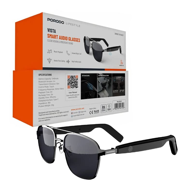 عینک هوشمند پرودو ویستا Porodo Lifestyle Smart Audio Glasses Vista