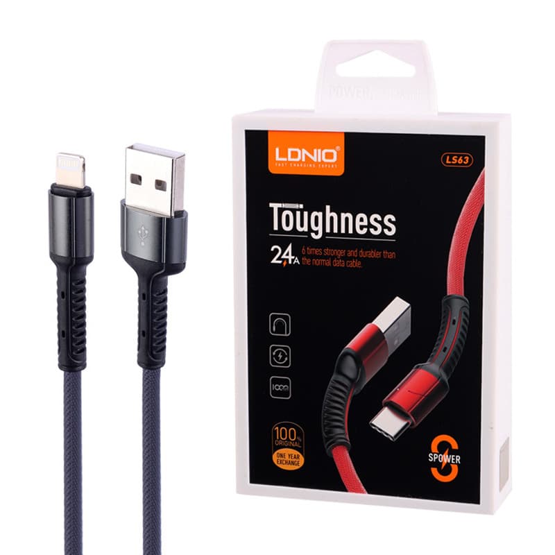 کابل شارژ و دیتا فست lightning 1 متری کنفی 30W Ldnio LS63