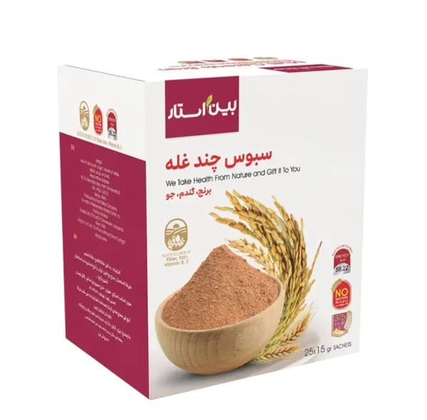 پودر سبوس چندغله بین استار – 375 گرم