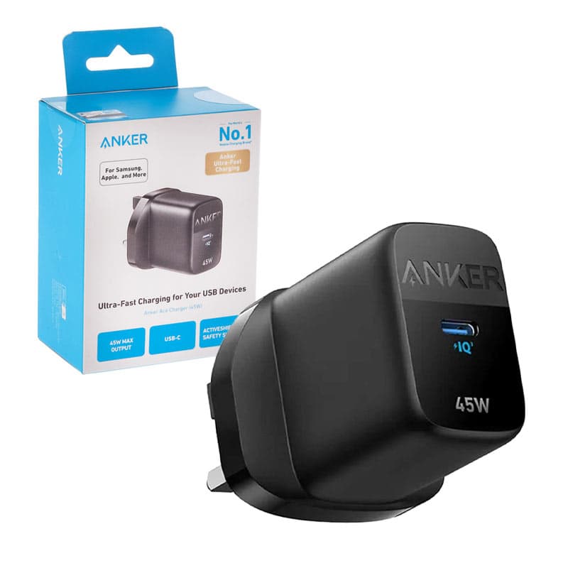 آداپتور شارژر 3پین PD انکر 45 وات مدل Anker ultra fast 313 charger A2643