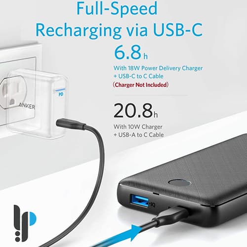 پاوربانک انکر مدل Anker A1281 ظرفیت 20000 میلی آمپر ساعت — تصویر ۳