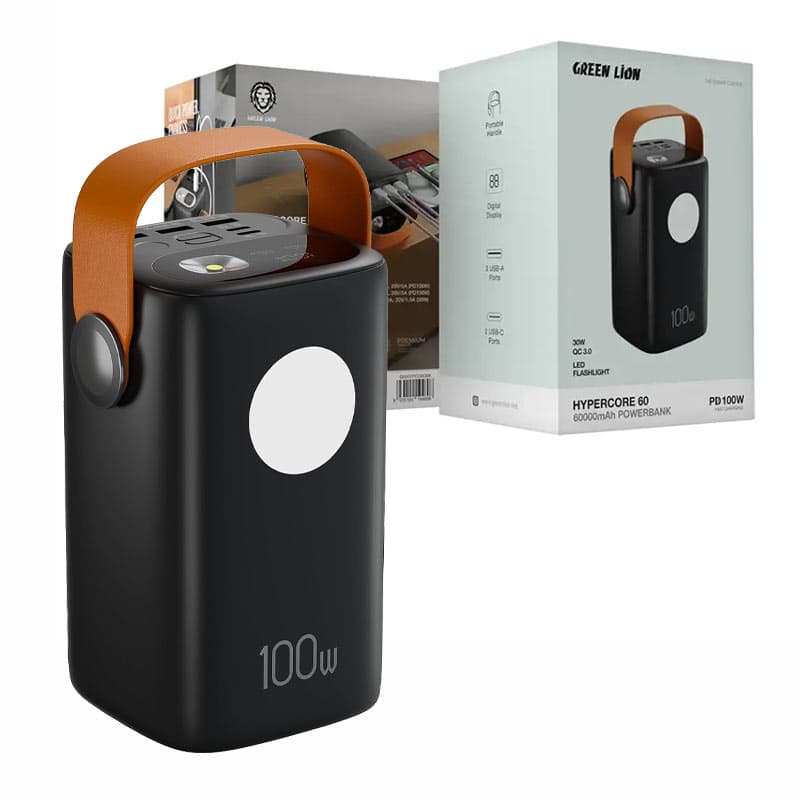 پاوربانک 60000mAH سوپرفست گرین لاین Green Lion HyperCore 60 powerbank PD 100w