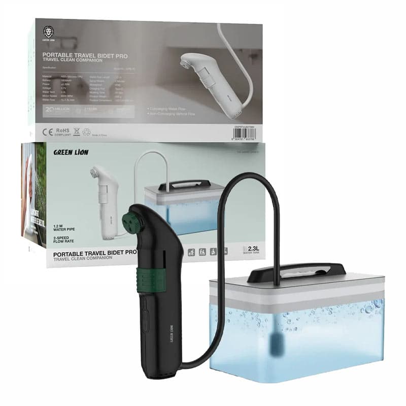 دوش و بیده (خودشور) مسافرتی قابل حمل مخزن دار گرین لاین Green Lion portable travel bidet pro