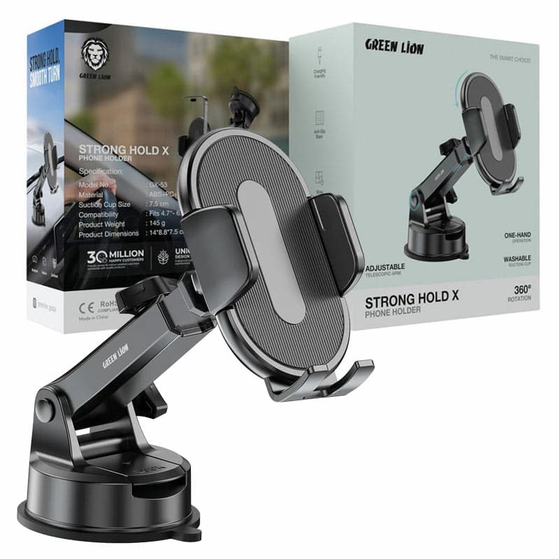 هولدر موبایل وکیوم جرثقیلی Green Lion Strong Hold X phone Holder