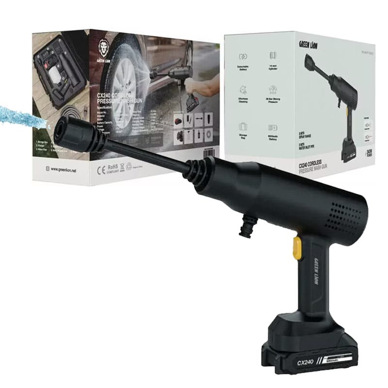 کارواش شارژی تفنگی گرین لاین مدل Green Lion CX240 cordless pressure wash gun