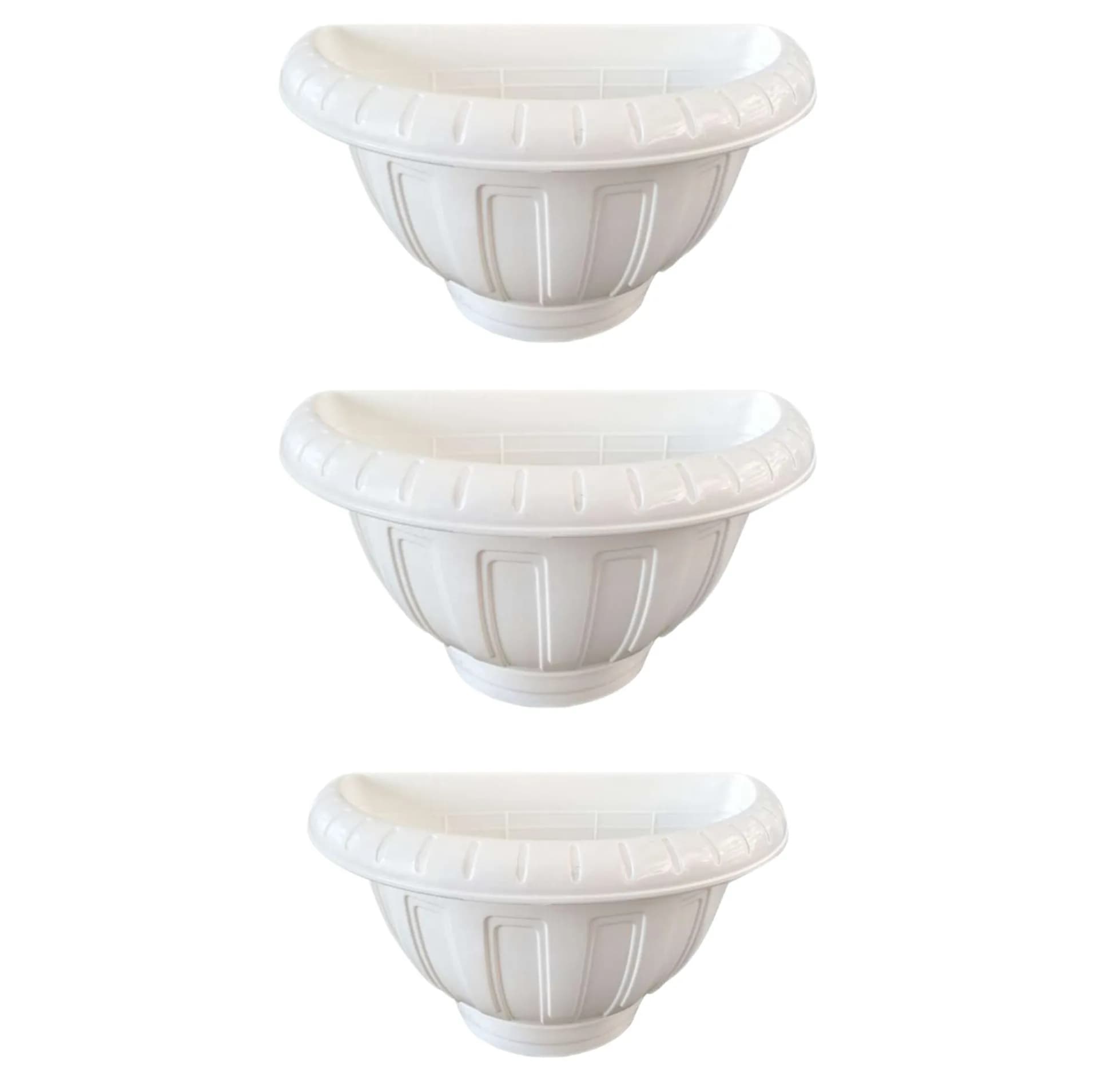 گلدان دیواری مدل پلاستیکی کد27cm بسته 3 عددی — تصویر ۲
