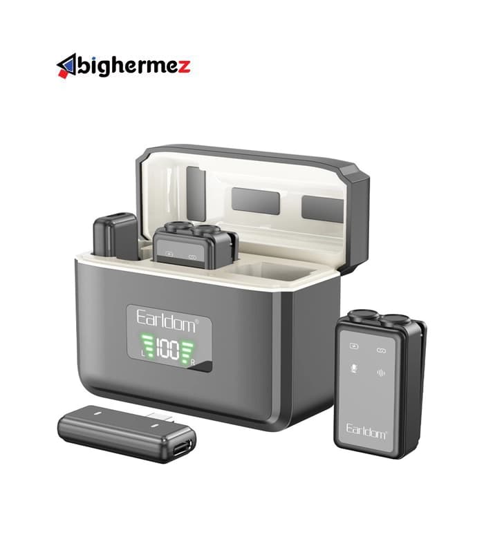 ست میکروفن بی سیم ارلدام مدل 3IN1 MC14 با درگاه اتصال پورت لایتینگ و USB Type C