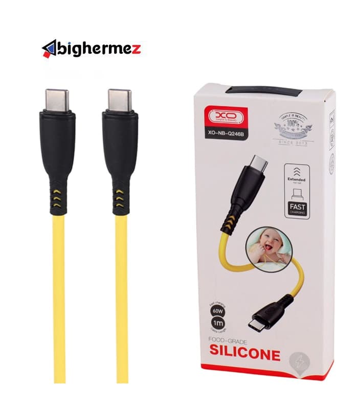 کابل شارژ دوسر TYPE-C 60W ایکس او مدل XO-NB-Q246B طول 1 متر