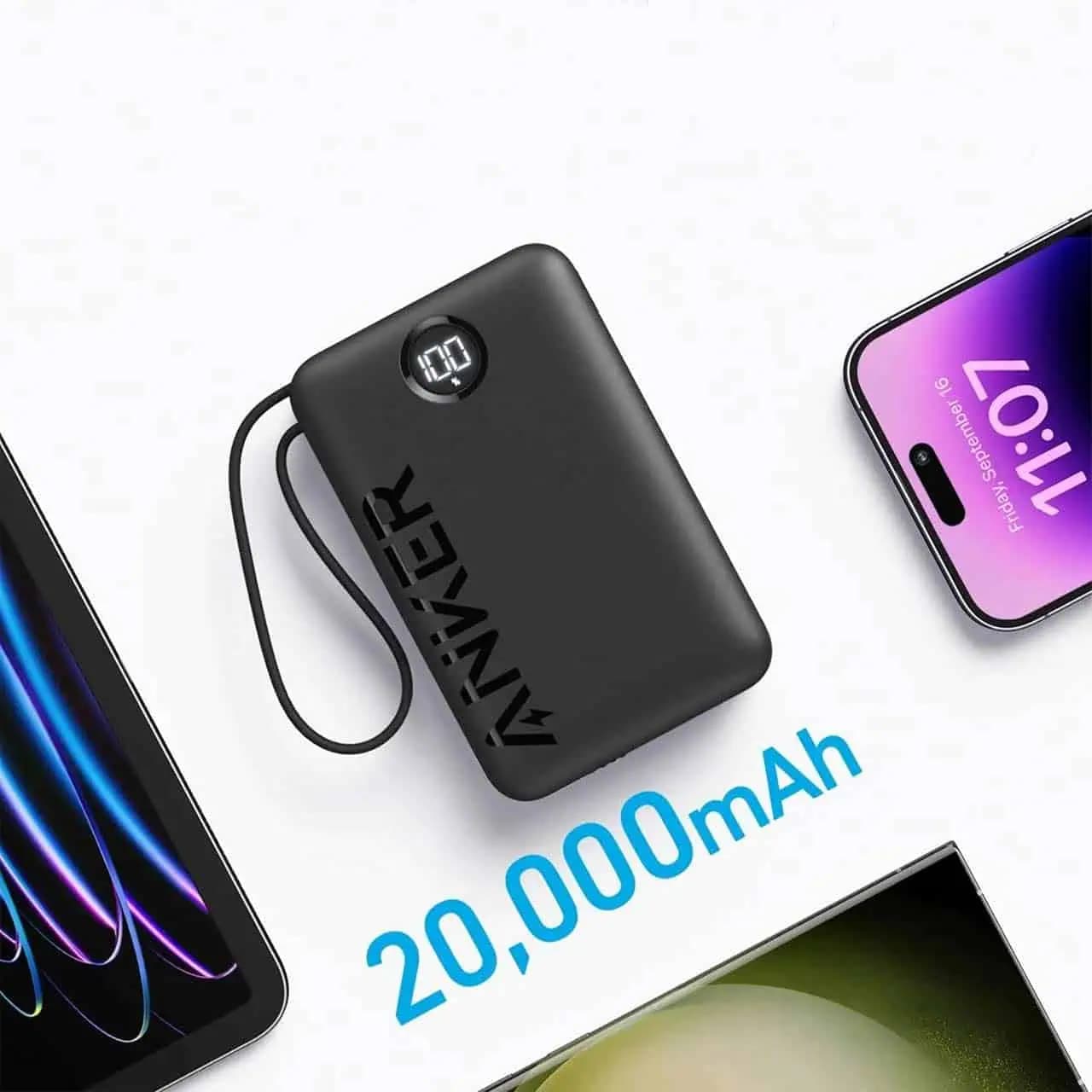 پاوربانک انکر (فست شارژ) 22.5 وات 20000 میلی آمپر مدل A1647 – مشکی — تصویر ۳