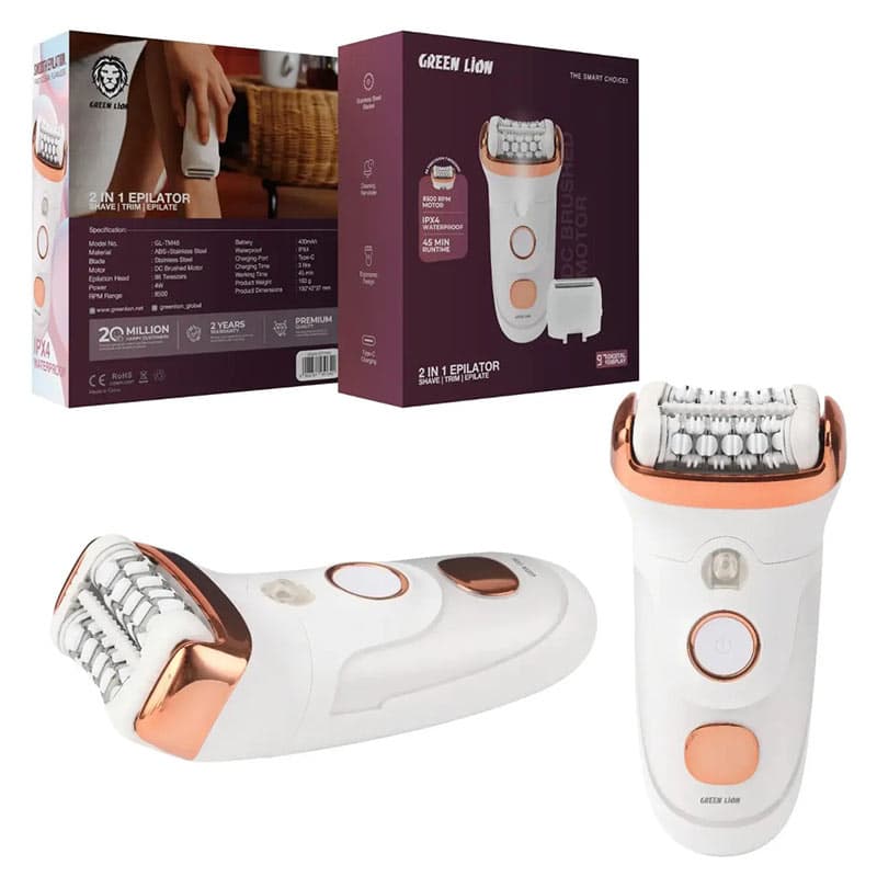 دستگاه اپیلاتور 2کاره گرین لاین مدل Green Lion 2in1 epilator GL-TM48